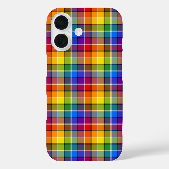 Colourful Rainbow Plaid Pattern Case-Mate iPhone Case (Back)