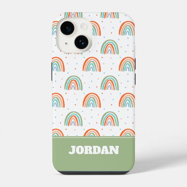 Colourful Rainbow Polka Dot Pattern iPhone Case (Back)