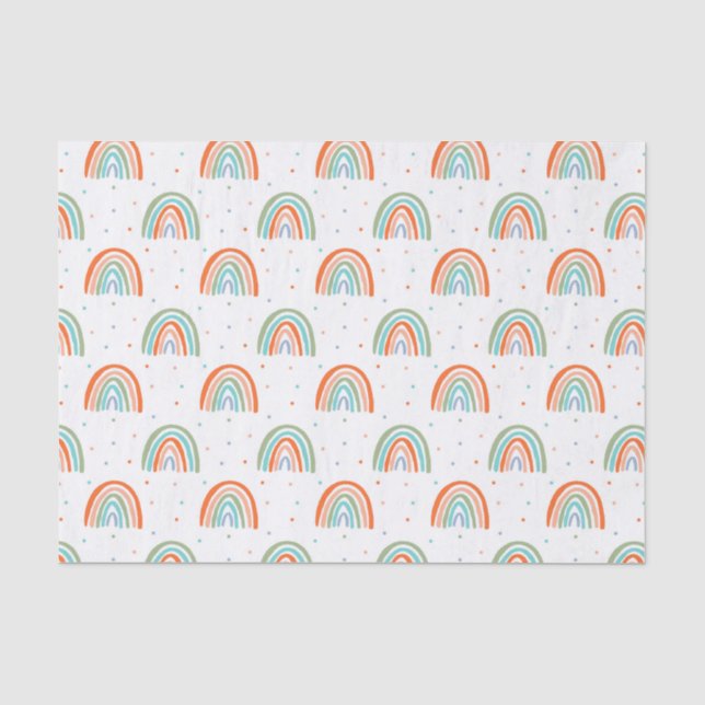 Colourful Rainbow Polka Dot Pattern Tissue Paper (Front)