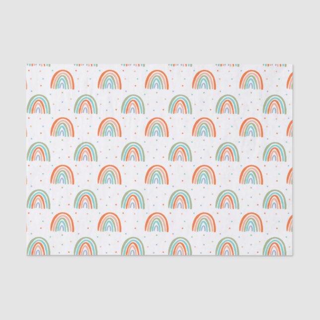 Colourful Rainbow Polka Dot Pattern Tissue Paper (Front)
