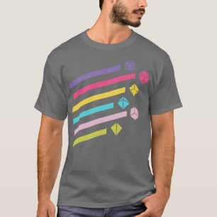 Colourful Rainbow Polyhedral Dice Set Ray T-Shirt