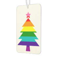 Colourful Rainbow Pride Striped Christmas Tree