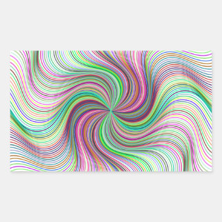 Colourful Rainbow Prism swirl wheel Rectangular Sticker