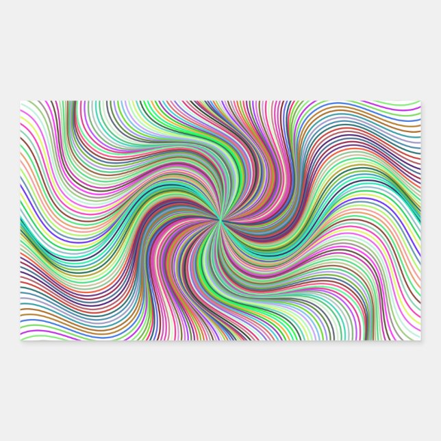 Colourful Rainbow Prism swirl wheel Rectangular Sticker (Front)