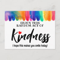 Colourful rainbow Random Act of Kindness Postcard 
