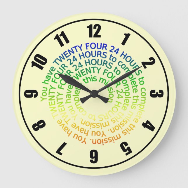 Colourful Rainbow Red Green Blue Yellow Clock (Front)