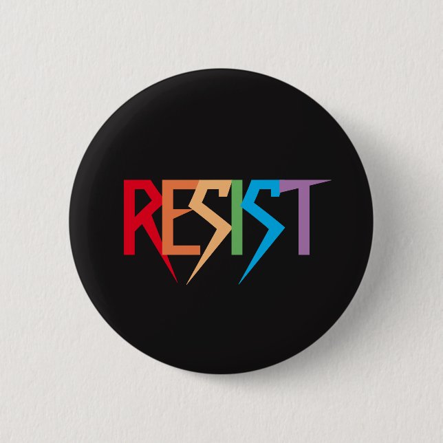 Colourful Rainbow Resist Button (Front)