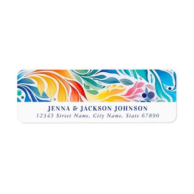 Colourful Rainbow Return Address Labels (Front)