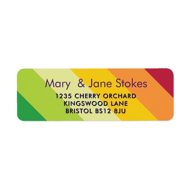 Colourful Rainbow Return Address Labels | Custom  (Front)
