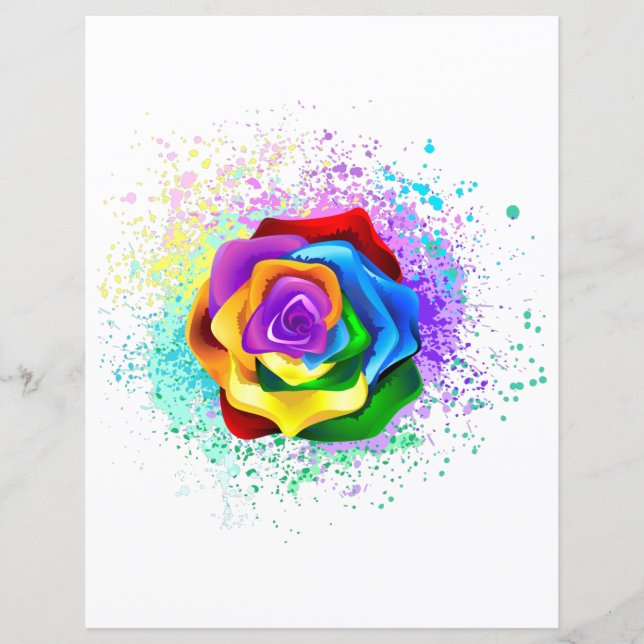Colourful Rainbow Rose (Front)