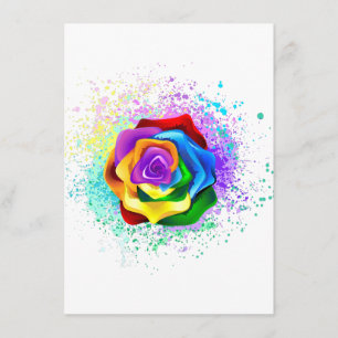 Colourful Rainbow Rose Advice Card