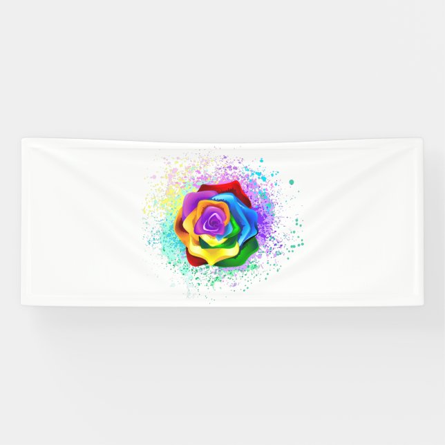 Colourful Rainbow Rose Banner (Horizontal)