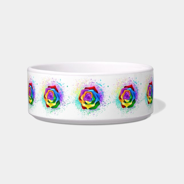 Colourful Rainbow Rose Bowl (Front)