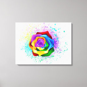 Colourful Rainbow Rose Canvas Print