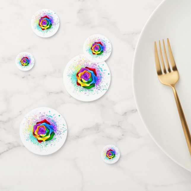 Colourful Rainbow Rose Confetti (Group)