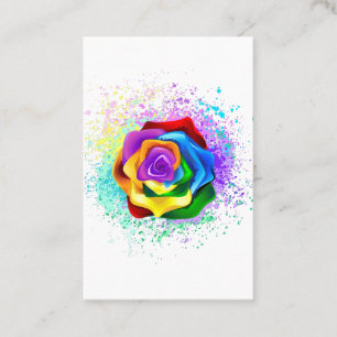 Colourful Rainbow Rose Discount Card