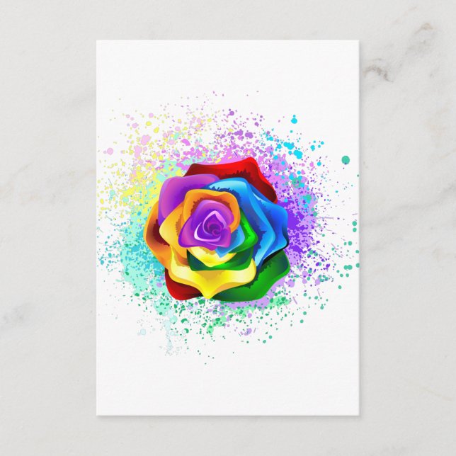 Colourful Rainbow Rose Enclosure Card (Front)