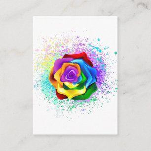 Colourful Rainbow Rose Enclosure Card