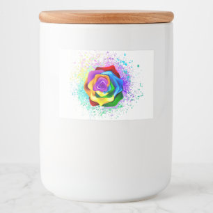 Colourful Rainbow Rose Food Label