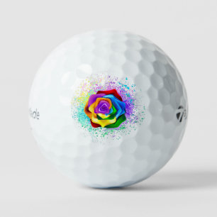 Colourful Rainbow Rose Golf Balls
