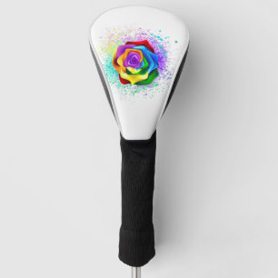 Colourful Rainbow Rose Golf Head Cover