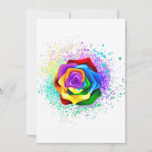 Colourful Rainbow Rose Holiday Card