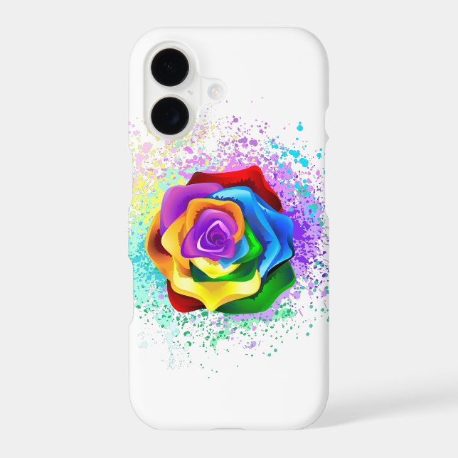 Colourful Rainbow Rose iPhone Case (Back)