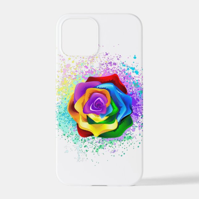Colourful Rainbow Rose iPhone Case (Back)