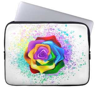 Colourful Rainbow Rose Laptop Sleeve