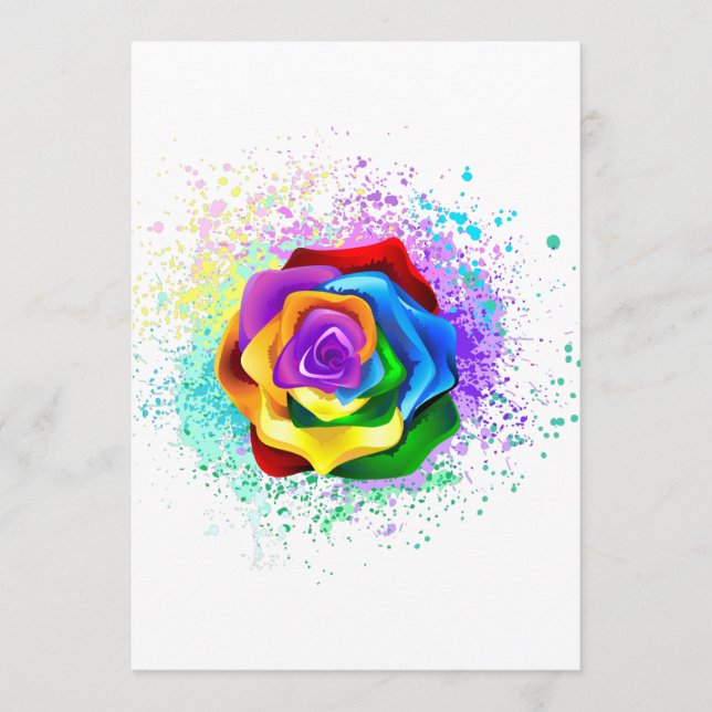 Colourful Rainbow Rose Menu (Front)