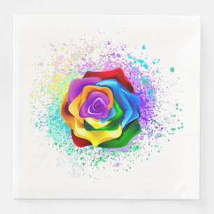 Colourful Rainbow Rose Napkin