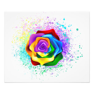Colourful Rainbow Rose Photo Print