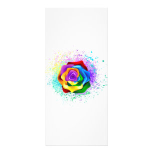 Colourful Rainbow Rose Rack Card