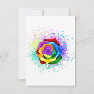 Colourful Rainbow Rose Save The Date