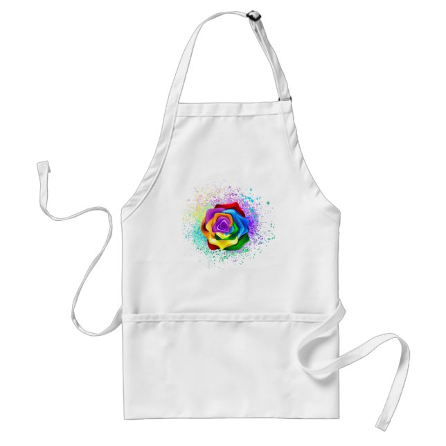 Colourful Rainbow Rose Standard Apron (Front)