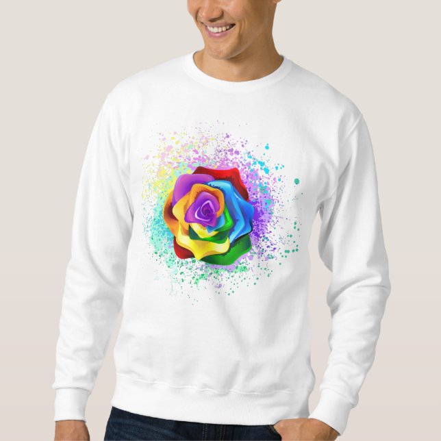 Colourful Rainbow Rose Sweatshirt (Front)