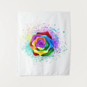 Colourful Rainbow Rose Tapestry