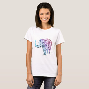 colourful rainbow save the elephants art draw T-Shirt