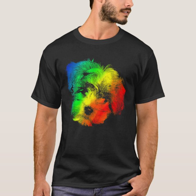 Colourful Rainbow  Shih Tzu T-Shirt (Front)
