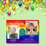 Colourful Rainbow Sibling Photo Joint Birthday  Invitation<br><div class="desc">Joint birthday invitations featuring a colourful rainbow background,  with vibrant typography and two photos of your choice.</div>
