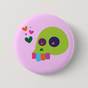 Colourful Rainbow Skull 6 Cm Round Badge