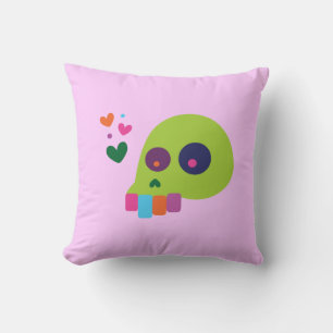 Colourful Rainbow Skull Cushion