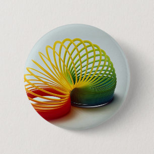 Colourful Rainbow slinky toy for kids 6 Cm Round Badge