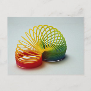 Colourful Rainbow slinky toy for kids Postcard