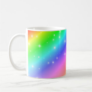 Colourful Rainbow Sparkle Stars Coffee Mug
