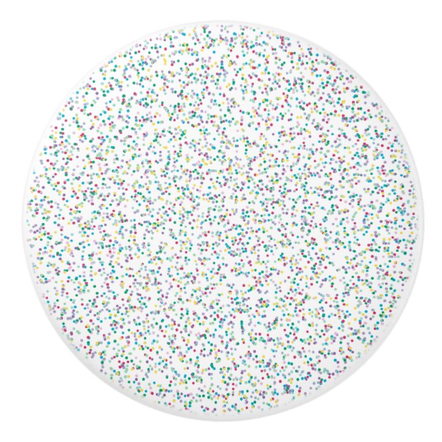 Colourful Rainbow Speckled Dots Ceramic Knob (Front)