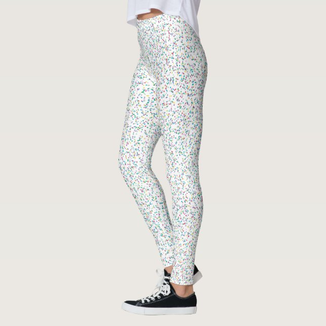 Colourful Rainbow Speckled Dots Leggings (Left)