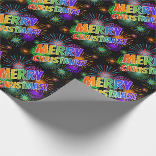 Colourful Rainbow Spectrum "MERRY CHRISTMAS!" Wrapping Paper