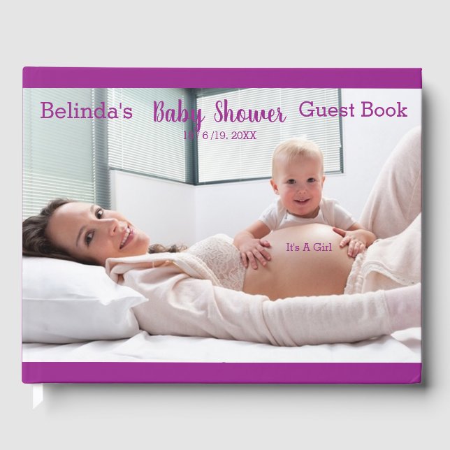 Colourful Rainbow Spirals Baby Shower Collection Guest Book (Front)