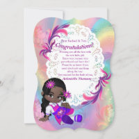 Colourful Rainbow Spirals Baby Shower Congrats car